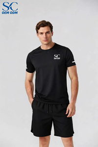 Custom Quick Drying Summer <strong>Men</strong> Sports Friendly Running <strong>Set</strong> Short Sleeve t <strong>Shirts</strong> Shorts 2 Pieces Running Fitness Breathable <strong>Sets</strong> - Product Image 2