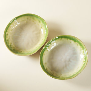 Handmade <b>Ceramic</b> Irregular Serving <b>Plate</b> Green Gradient Retro Design For Party Home Use - Product Image 4
