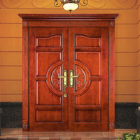 Catalogue de conception de portes doubles en teck massif pour l'entrée principale de villas et résidences modernes