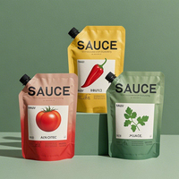Emballage alimentaire personnalisé imprimé multiplier les becs sauce tomate feuille d'aluminium laminé résistant au soleil moue pochette