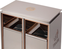 Poubelle extérieure écologique en acier inoxydable de qualité supérieure, avec bac intérieur extractible et modules supérieurs personnalisables