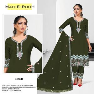 Costume pakistanais de meilleure qualité pour mariage, pantalon prêt à l'emploi, vente à l'exportation depuis l'Inde, costume Salwar en coton pour pelouse - Product Image 2