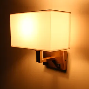 Прикроватная настенная лампа с USB и переключателем, светодиодный светильник для чтения, домашнее освещение из ткани