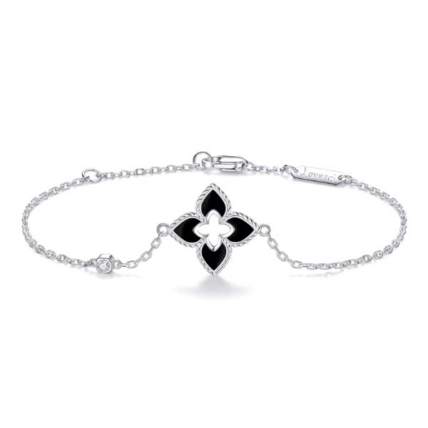 Silver+Black agate