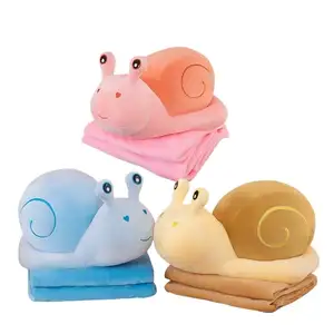 AIFEI TOY Cute NEW Two in One snail soft Air Conditioner blanket Animal shaped dual use cushion quilt Plush pillow toy