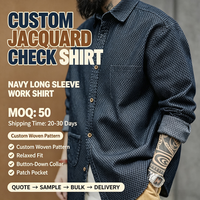 Chemise pour Homme Maden en Jean à Carreaux, Veste Chemise Rétro Style Workwear Grande Taille, Chemise Shacket à Manches Longues à Carreaux, Tendance Printemps 2026