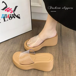 Nouvelles Sandales Compensées Transparentes à Plateforme Épaisse en EVA et PVC pour Femme, Talon de 6-8 cm, Bout Ouvert, Collection 2026 - Product Image 2