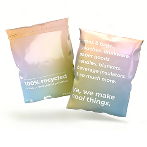 Enveloppes d'expédition en polyéthylène dégradé de designer, fabriquées à partir de plastique recyclé provenant de l'océan, certifiées GRS, écologiques, pour vêtements de luxe - Product Image 1