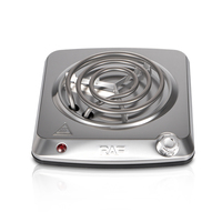 Plaque chauffante électrique RAF 1000W à bobine unique, conception en acier inoxydable pour une chaleur uniforme, cuisson rapide et utilisation quotidienne facile