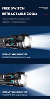Linterna LED COB recargable de 8 modos, súper brillante, luz de trabajo de alto lumen, para emergencias, camping, senderismo, con batería de gran capacidad.