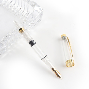 Jovesun - Bolígrafo de Tinta de Color Transparente para Estudiantes, Punta Recta, Diseño de Codo, para Escritura Artística, Plástico, con Caja de Regalo - Product Image 4