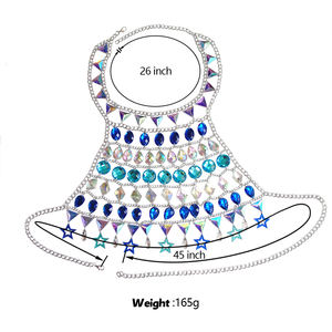 سلسلة جسم مرصعة بالكريستال للنوادي الليلية من شاينين، تصميم مفتوح الظهر، مجوهرات مثيرة للبيكيني - Product Image 2