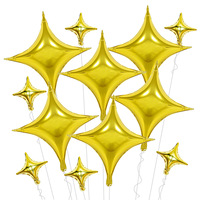 Ballons en feuille d'or en forme d'étoile à quatre branches, ballons scintillants étoile polaire pour Noël, Nouvel An, anniversaire, mariage, décoration de fond