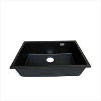 Évier carré simple en résine de quartz noir, fait main, haute qualité, résistant aux rayures, en promotion, pour salle de bain et cuisine