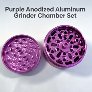 Juego de Cámara de Molienda de Aluminio Anodizado Morado, Piezas de Molinillo Mecanizadas por CNC, Núcleo de Molinillo de Hierbas, Placa de Molienda con Dientes Serrados - Product Image 1
