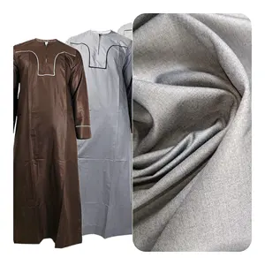 Men Muslim Saudi Style Robe Islamic Arab Saudi Thobe Polyester Robe Fabric t/r suiting fabric saudi style muslim cotton fabric
