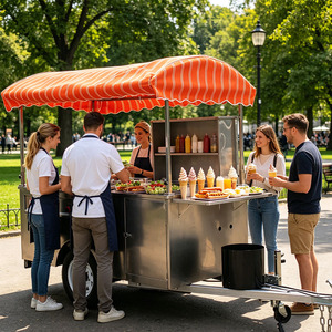 Remolques de Comida Rápida Móviles, Totalmente Equipados con Refrigerador de Exhibición - Product Image 1