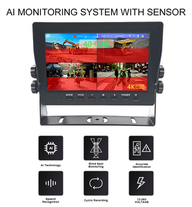 <span class=keywords><strong>Kit</strong></span> de détection de <span class=keywords><strong>piétons</strong></span> et de véhicules AI BSD de 10,1 pouces combiné à un système d'alerte de proximité par capteur de 40 m pour chariots élévateurs et bus - Product Image 4