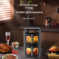 Four électrique intelligent de friteuse d'air de panier d'acier inoxydable d'affichage d'écran tactile de grande capacité numérique commercial pour la maison