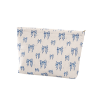 Trousse de Maquillage en Velours Côtelé Imprimé 2026, Pochette de Maquillage à Motif Dessin Animé avec Fermeture Éclair, Organisateur de Voyage pour Articles de Toilette