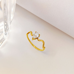 แหวนสวมนิ้วแบบปรับได้สำหรับผู้หญิงทำจากสแตนเลสสตีลคลาสสิกพร้อมแผ่นชุบทองแบบโบราณสำหรับงานปาร์ตี้ - Product Image 2