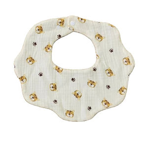 Baberos para bebé con diseño en forma de flor, de algodón muselina, doble capa, ultra suaves, absorbentes, con botón a presión, tamaño personalizado para recién nacidos - Product Image 4