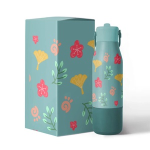 Portable Double Wall Insulated Stainless Steel Tumbler Flower Printed Vacuum Cup for Hot Water Customizable Logo - Product Image 1