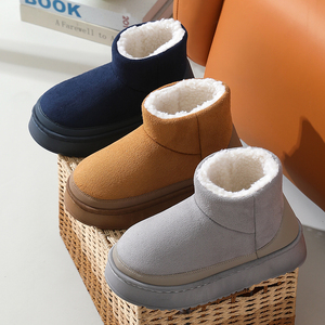 Bottes de neige d'hiver à doublure en fourrure avec logo personnalisé Bottes de neige à la cheville à bout fermé confortables à fond épais pour femmes - Product Image 2