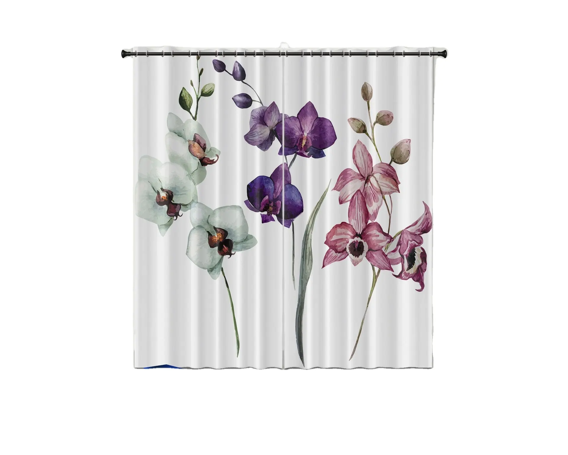 Wholesale Luxury European style digital print custom design window curtains floral printed living room blackout curtains