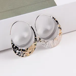 2024 Wholesale Fashion China Factory Brass 16k Gold Or Rhodium Plating Ladies Big Hoop Earrings