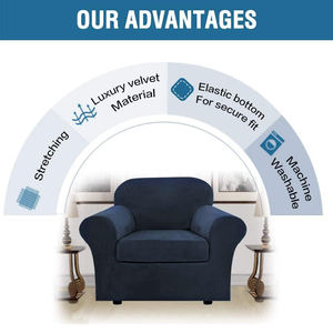 أغطية أريكة قابلة للتمدد لأغطية أريكة وسادة واحدة أغطية أريكة لغرفة المعيشة تتميز بنسيج مخملي سميك بقاع مرن - Product Image 6