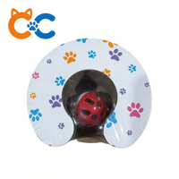 Arbre à chat pliable accordéon classique, jouet interactif en carton ondulé couleur lin avec clochette et balle, jouet à gratter pour chat, protection des griffes