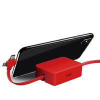 Vente en gros 3-en-1 réutilisable 12V 3A câble de données de charge rapide multifonctionnel écouteur Cube boîte tresse banques d'alimentation Micro-USB