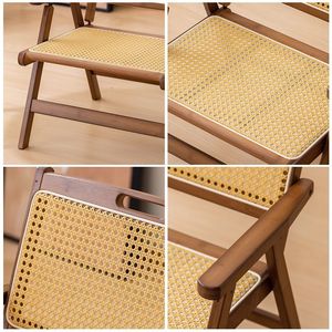 Chaise de salle à manger en bois massif de haute qualité, revêtement en rotin, écologique, pliable, design moderne pour la maison, le bureau, la salle à manger ZN 544 - Product Image 6