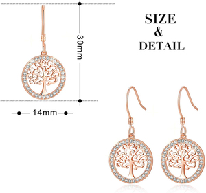 Anting Gantung Pohon Kehidupan Perak Sterling 925, Hadiah Hari Ibu, Tersedia - Product Image 3