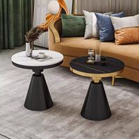 Table d'appoint de canapé multifonctionnelle en pierre frittée et métal, design moderne, style luxe léger, minimaliste, pour chambre d'hôtel ou chevet de lit
