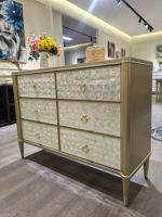 Meuble de salon de luxe simple et moderne en coquille, contreplaqué et pin, style antique français, pour usage domestique, table à manger