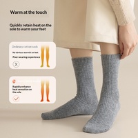 Chaussettes pour femmes en laine de mouton Fengmei, à aiguille simple, mi-mollet, épaisses, résistantes au froid, chaudes, anti-odeurs, pour l'automne et l'hiver