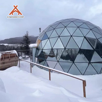 Dôme de glamping de luxe insonorisé Kawagebo Kamp (KK) 13M Igloo House Geodesic Double Glass avec salle de bain