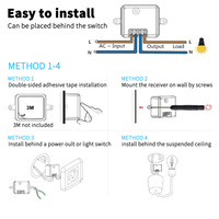 Interruptores de Control Remoto Autoalimentados AC85-240V para Iluminación Inteligente, Controlador WIFI Inteligente para Electrodomésticos Inteligentes