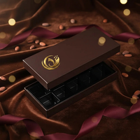 Boîte rigide de luxe en papier recyclable avec logo doré, compartiments divisés, pour emballage cadeau de truffes