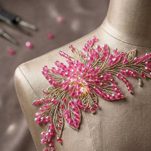 Strass à coudre Premium Rose Clair 4mm Facetté à dos plat, Haute Brillance, Écologique, Durable, Forme Diamant pour Robe de Haute Couture en Verre - Product Image 6