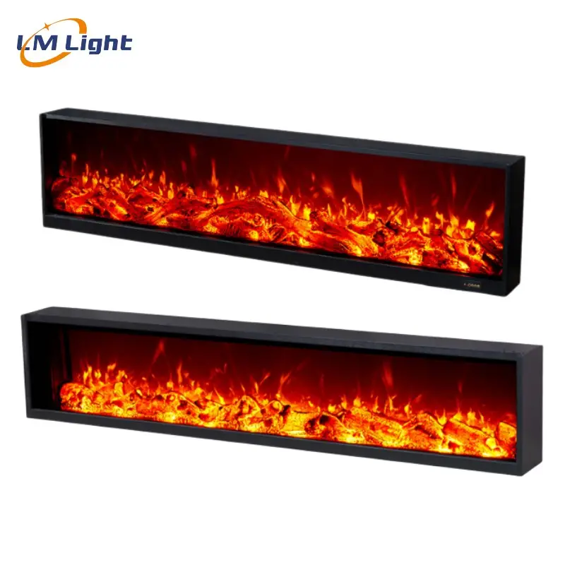Suporte a personalização 800mm 1000mm 1500mm 3D Fire Flame Steam 7 Cores Led Light Flame Effect lareira elétrica montada na parede