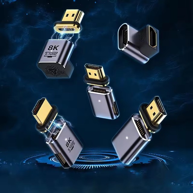 8K HDMI-Compatible 2.1 Magnetic Adapter HDMI-Compatible Magnetic Connector 8K/60Hz 4K/120Hz 19Pin Contacts for HDTV Laptop