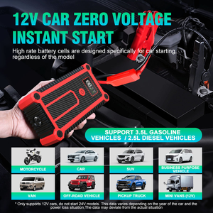 Portable <strong>Mini</strong> Car Jumper <strong>Booster</strong> 12V 1000A 8000mAh With Emergency LED Lighting <strong>Battery</strong> Jump Starter Power Bank Car Jump Starter - Product Image 3