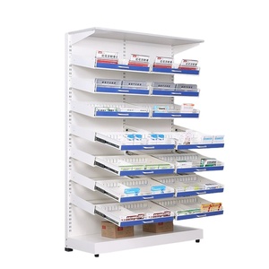 <span class=keywords><strong>Pharmacie</strong></span> d'hôpital personnalisée Étagères de médecine occidentale Étagères à médicaments en acier simple double face Étagères - Product Image 1