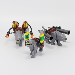 Blocs de construction MOC transfrontaliers à petites pièces, figurines d'animaux (loup) et ensembles d'armes pour scènes de bataille dans la <span class=keywords><strong>jungle</strong></span>, accessoires créatifs - Product Image 4