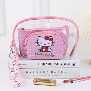 حقيبة مكياج يابانية الطراز على شكل قطة من الجلد الصناعي، حقائب مستحضرات التجميل للسفر، حقائب تخزين أنيقة للسفر - Product Image 4