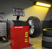 Équilibreuse de roues à écran LCD avec localisation laser Max. Machine d'équilibrage de pneus 28 pouces 250W 110V/220V pour la réparation de véhicules commerciaux