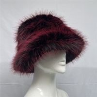 Topi Bucket Bulu Imitasi Wanita Musim Dingin Grosir, Multi-warna, Bulu Panjang Tebal, Pinggiran Lebar, Model Fisherman Cao, Hangat, Berbulu, Topi Pesta